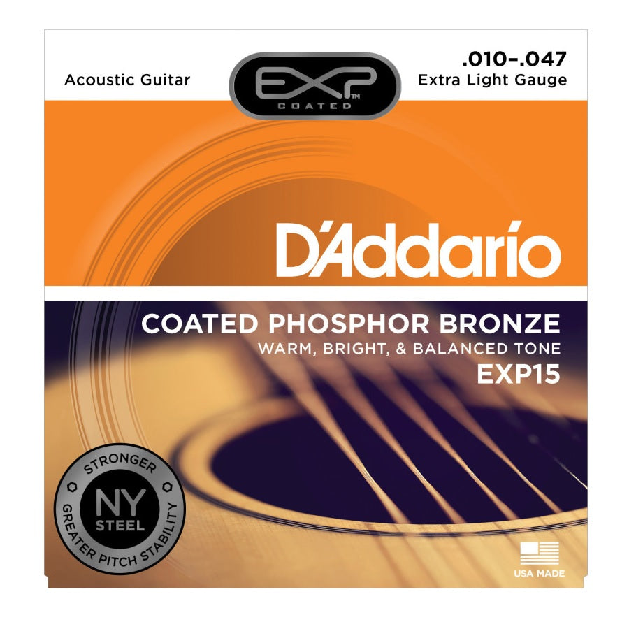 D'Addario - 10-47 Coated Phosphor Bronze - Extra Light EXP15