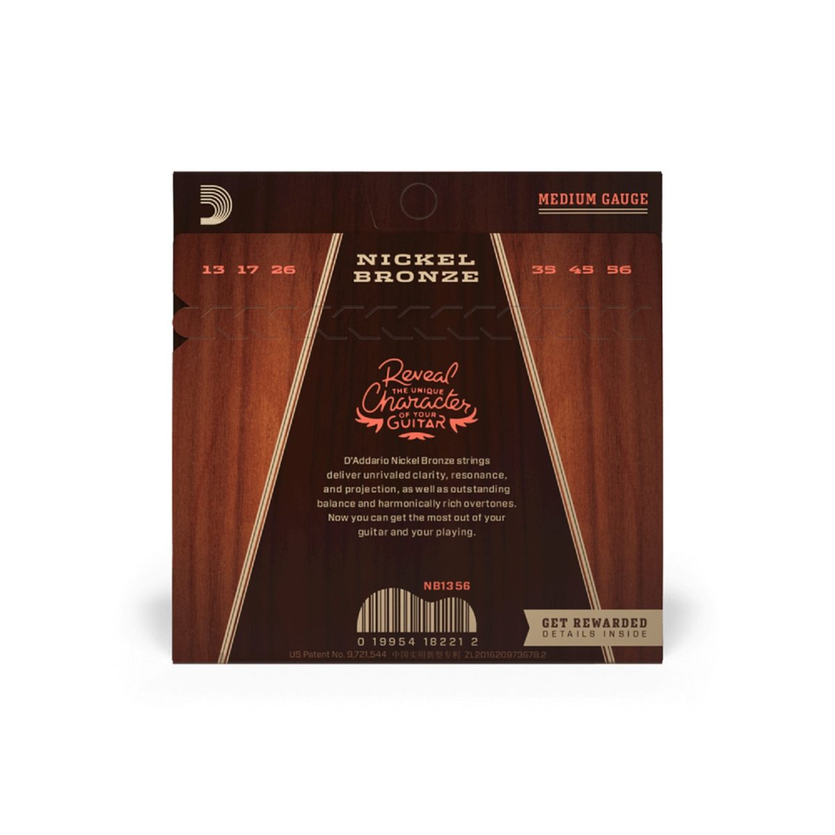 D'Addario - NB 13-56 Medium Acoustic Guitar Strings Back