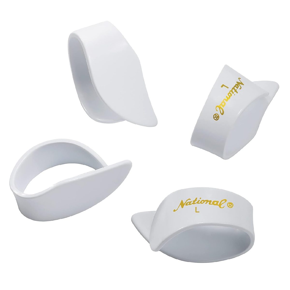 D'Addario - 4 Pack Large National Finger Picks White Celluloid - NP8W-04 Pack
