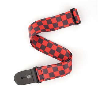 D'Addario - 2" Black & Red Large Checkerboard Woven Guitar Strap #P20W1421