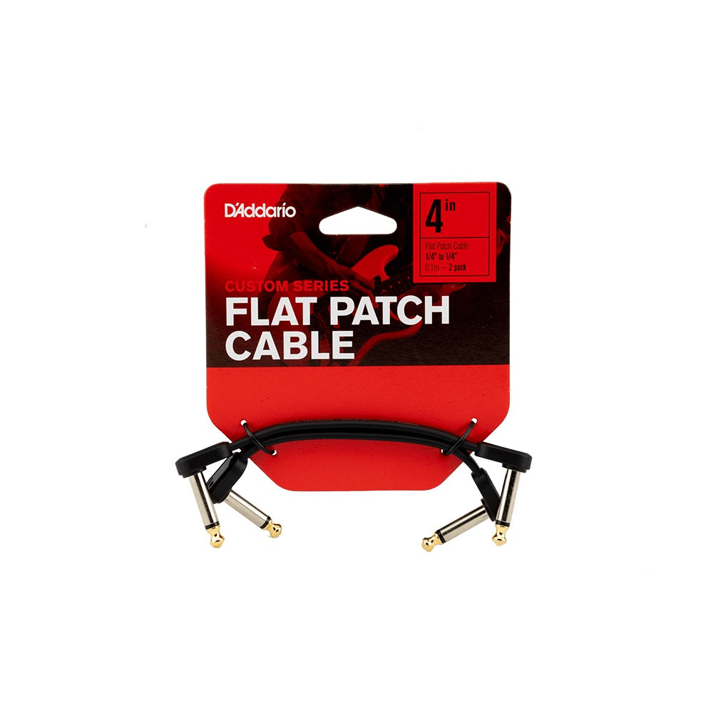 D'Addario - 4” Twin Pack Flat Patch Cable #PW-FPRR-204