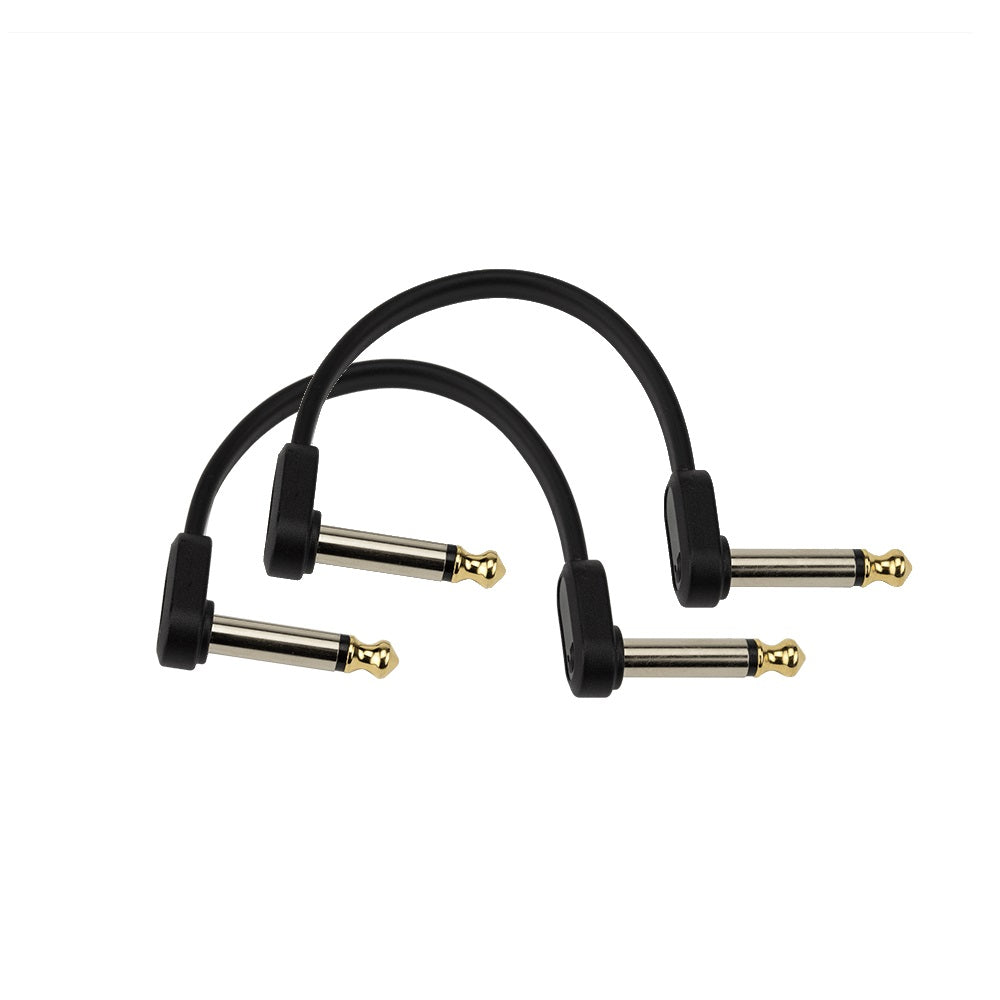 D'Addario - 4” Twin Pack Offset Flat Patch Cable #PW-FPRR-204