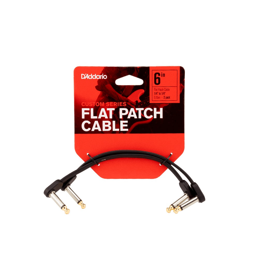 D'Addario - 6” Twin Pack Flat Patch Cable #PW-FPRR-206