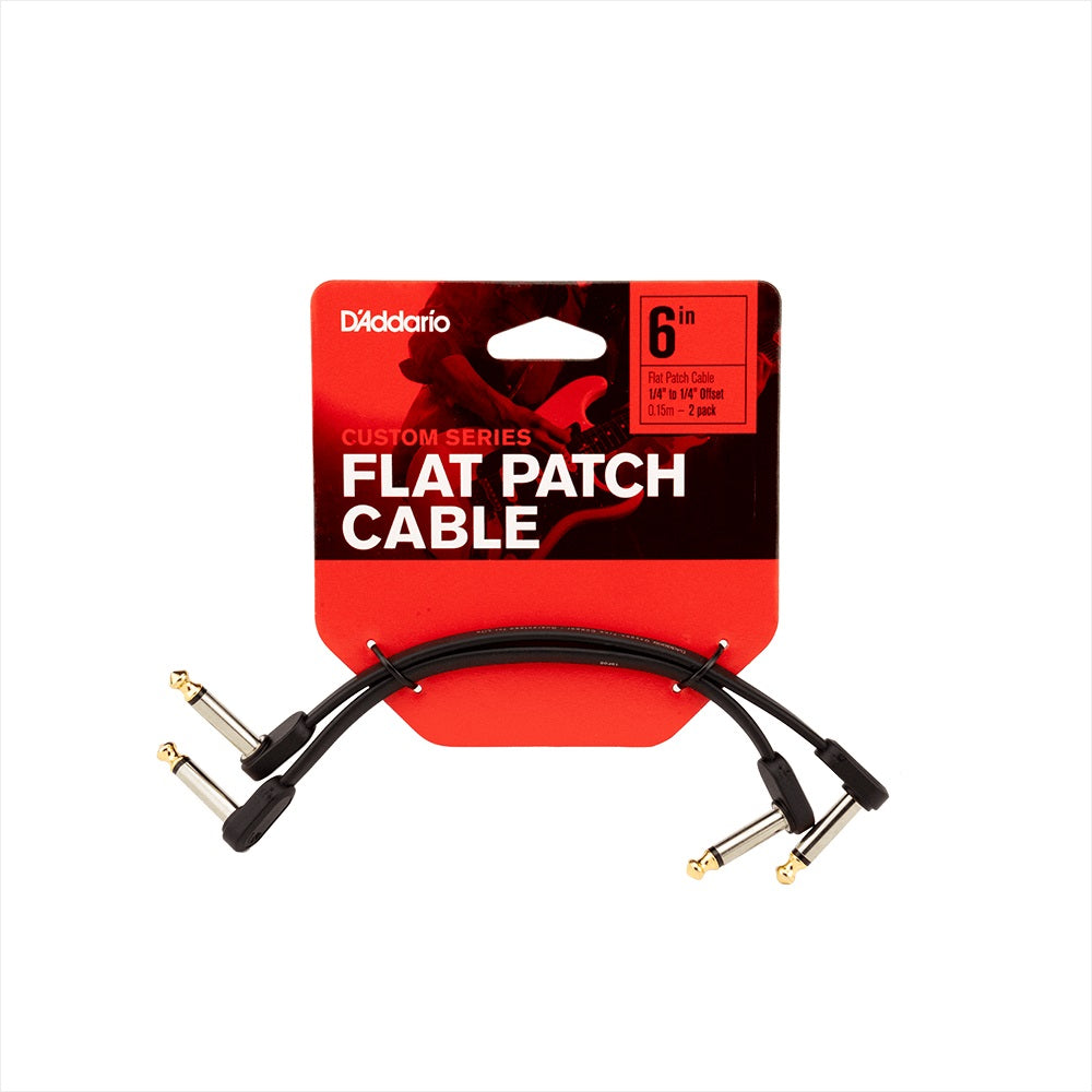 D'Addario - 6” Twin Pack Offset Flat Patch Cable #PW-FPRR-206