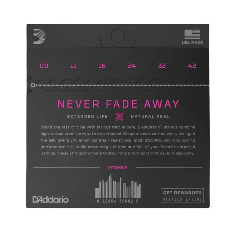 D'Addario - 9-42 XT Electric Nickel Plated Steel - Super Light XTE0942