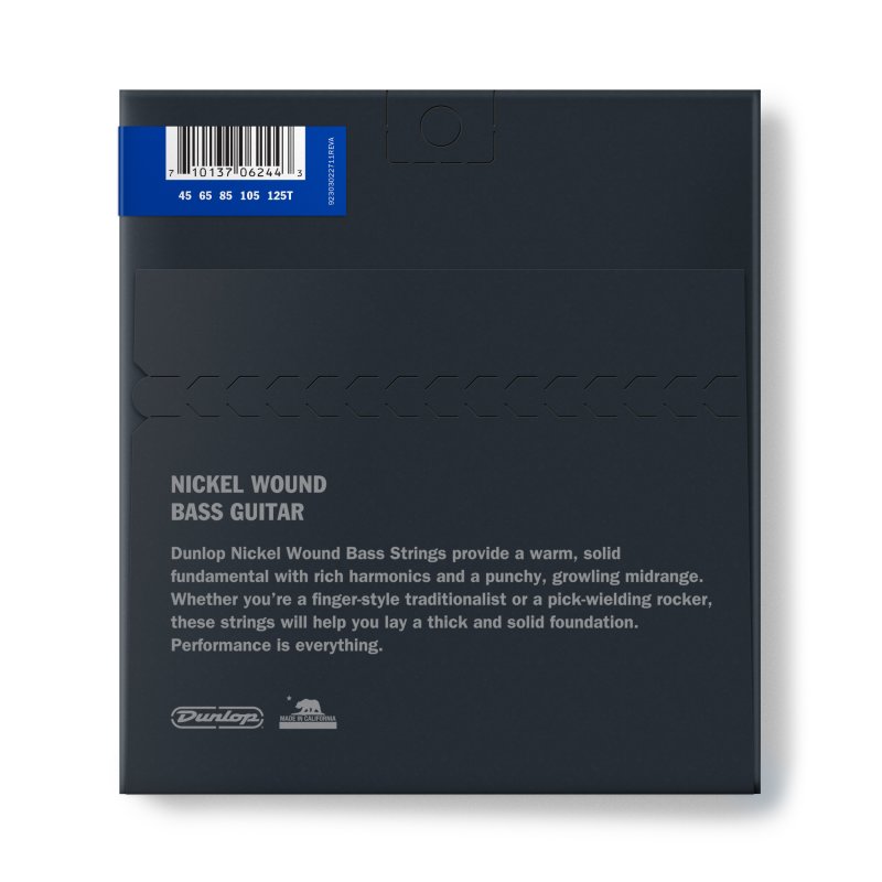 Dunlop - Nickel Wound Bass Strings w/ Tapered B, Medium, .045–.125, 5 Strings/Set #DBN45125T