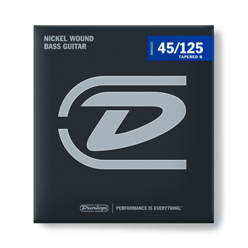 Dunlop - Nickel Wound Bass Strings w/ Tapered B, Medium, .045–.125, 5 Strings/Set #DBN45125T