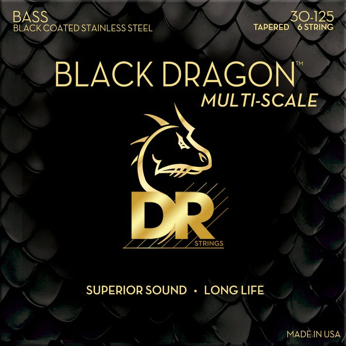 DR - Black Dragon Bass String, 6-String Medium 30-125 #DBSMB6-30