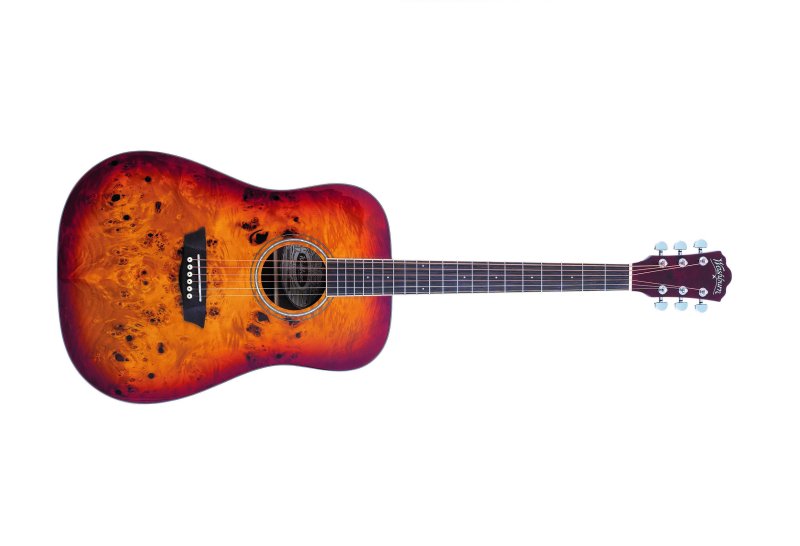 Washburn - Deep Forest Burl Dreadnought Acoustic Guitar, Amber Fade #DFBDA