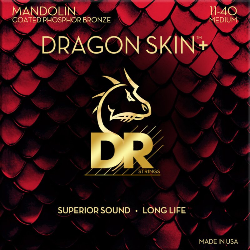 DR - DRAGON SKIN+ Coated Phosphor Bronze Mandolin Strings, Medium (11-40) #DMP-11