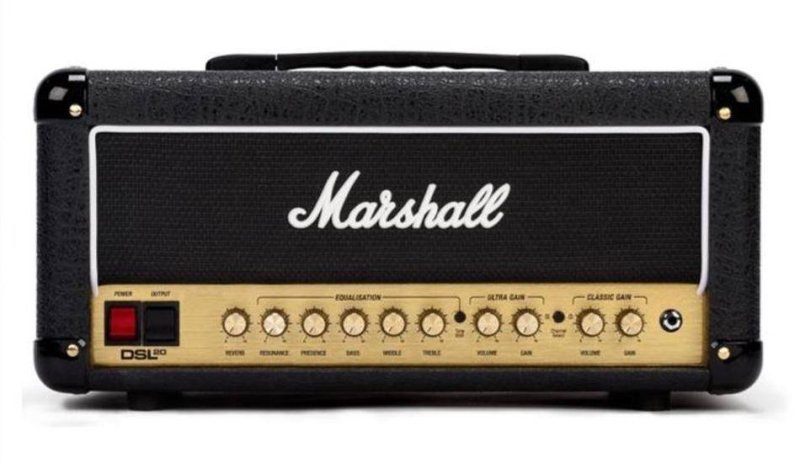 Marshall - 20-watt Tube Guitar Head with 2 Channels, High/Low Power Modes, Speaker-emulated Line Output #DSL20HR