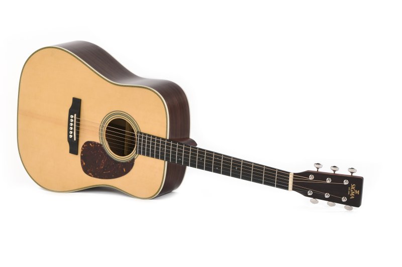 Sigma - Dreadnought Acoustic Guitar Solid Spruce Top with Case, Natural #DT-28H
