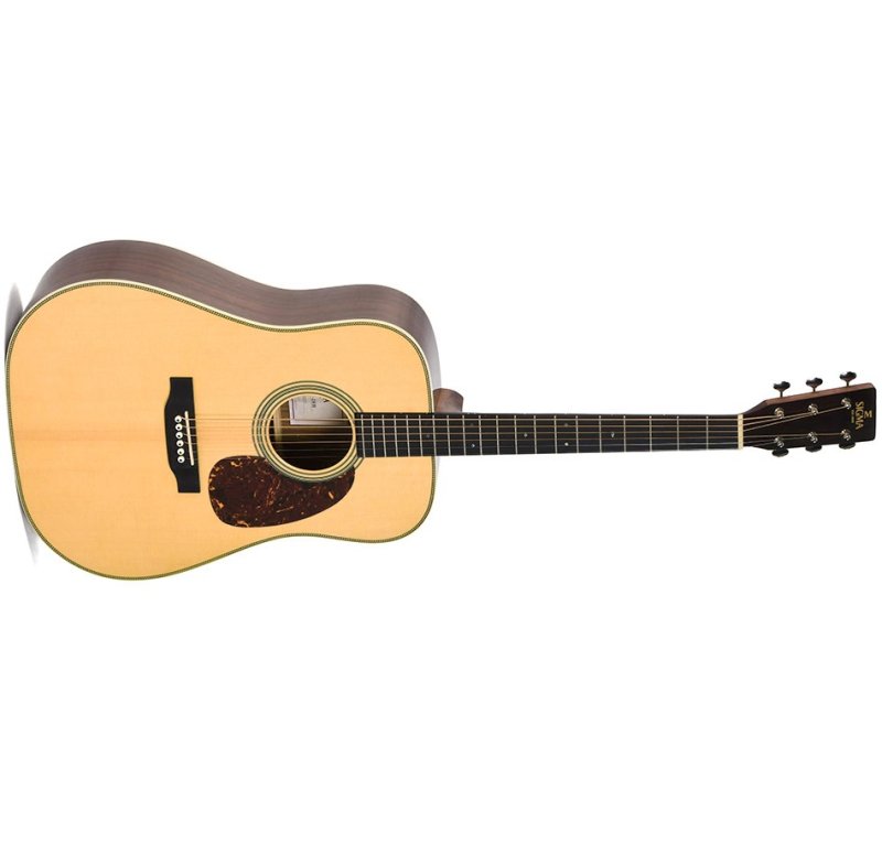 Sigma - Dreadnought Acoustic Guitar Solid Spruce Top with Case, Natural #DT-28H