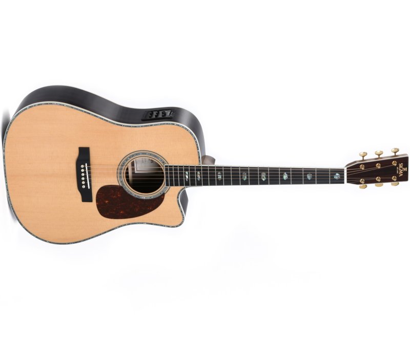 Sigma - Standard Series Dreadnought Acoustic-Electric Guitar, Polished Gloss with Aging Toner #DTC-41E