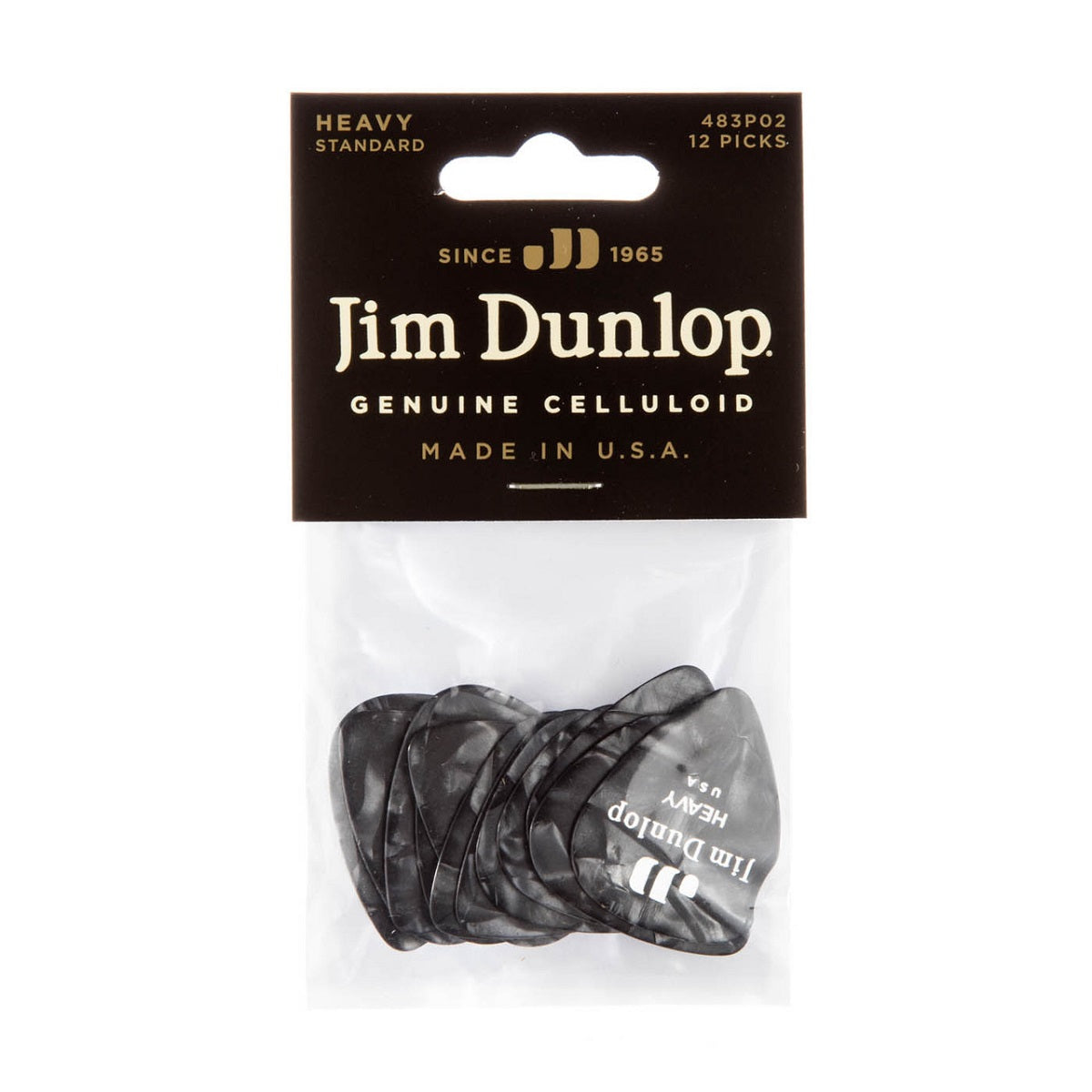 Dunlop - Black Pearl Pearloid Heavy - 12 Pack