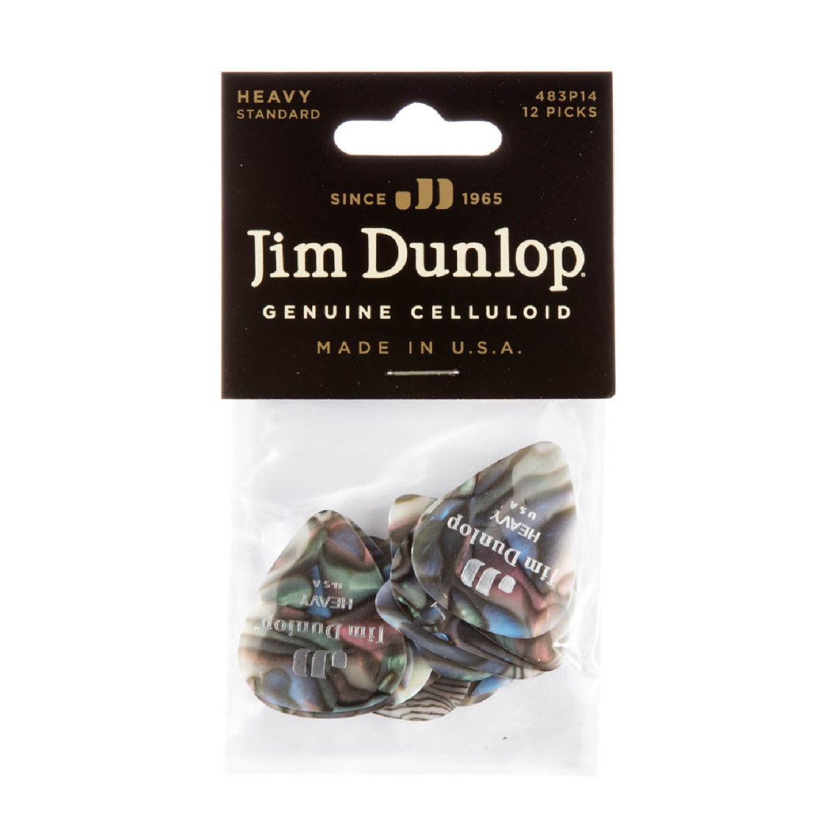 Dunlop - Heavy Celluloid Abalone Pick - 12 Pack