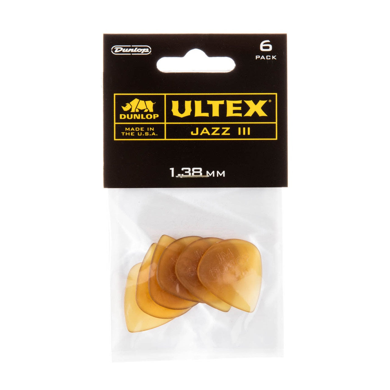 Dunlop - 6-Pack Ultex Jazz III 1.38 mm Guitar Picks #427P138