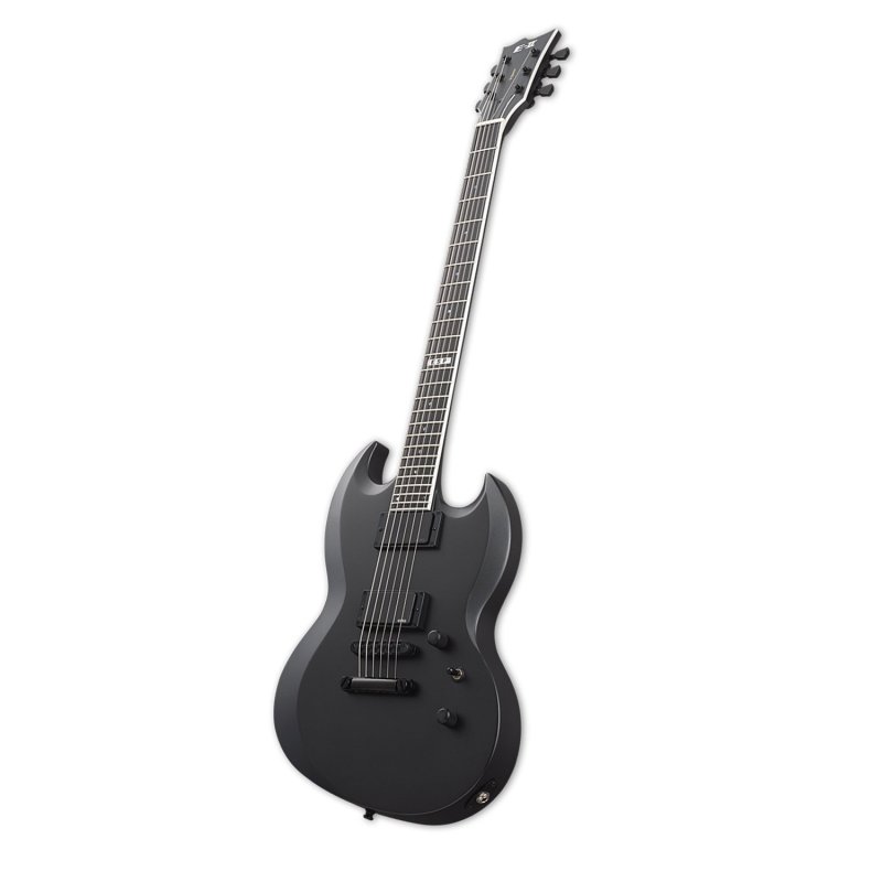 ESP - Solid-Body Baritone Electric Guitar, Viper Charcoal Metallic Satin #EIIVIPERBCHMS