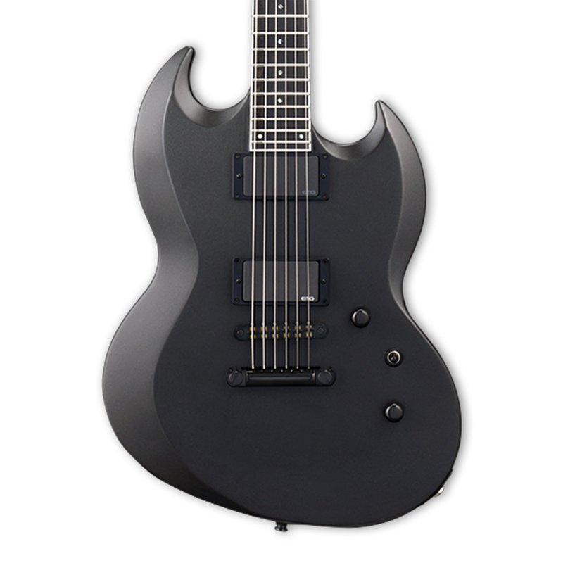 ESP - Solid-Body Baritone Electric Guitar, Viper Charcoal Metallic Satin #EIIVIPERBCHMS