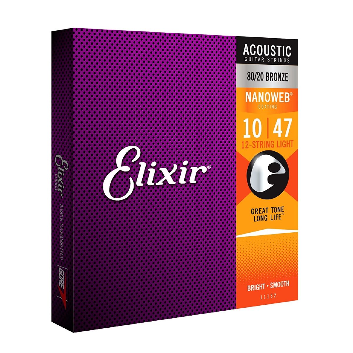 Elixir - Nano Web 10-47 Light 12-String Acoustic Strings 11152 Side