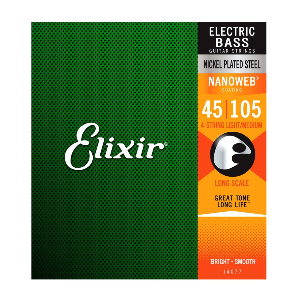 Elixir - 45-105 Electric Bass Nickel Plated Steel w/ NANOWEB Coating - Light/Medium 14077