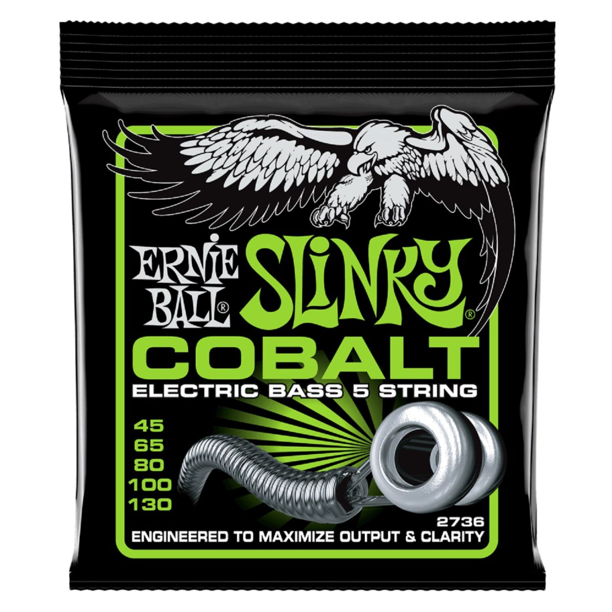 Ernie Ball - Regular Slinky Cobalt 5-String Electric Bass Strings 45-130 Gauge