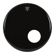 Remo - ES-1022-00-DM 22" Ambassador Ebony Bass Drum Head With 5" Black Dynamo Port #ES-1022-00-DM