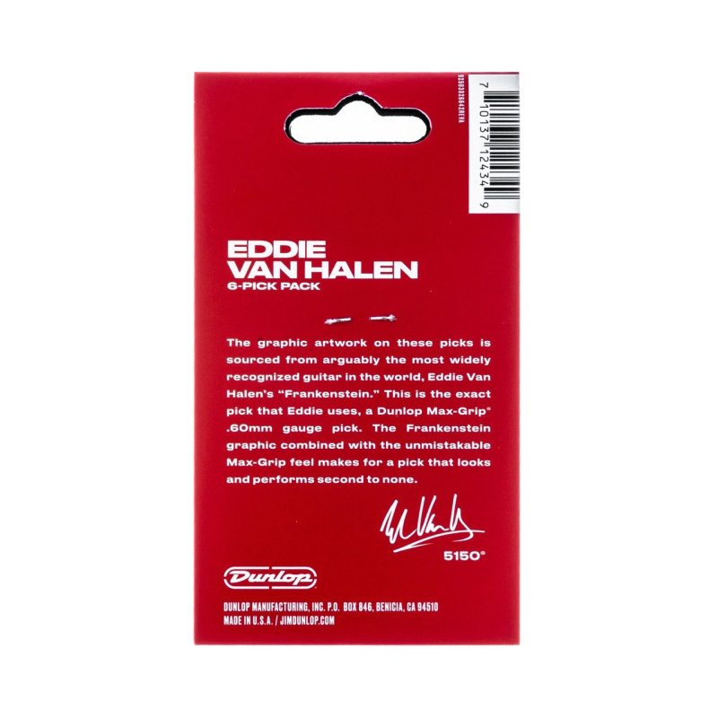 Dunlop - Eddie Van Halen Frankenstein Max Grip, .60mm (6 Pack) #EVHP02