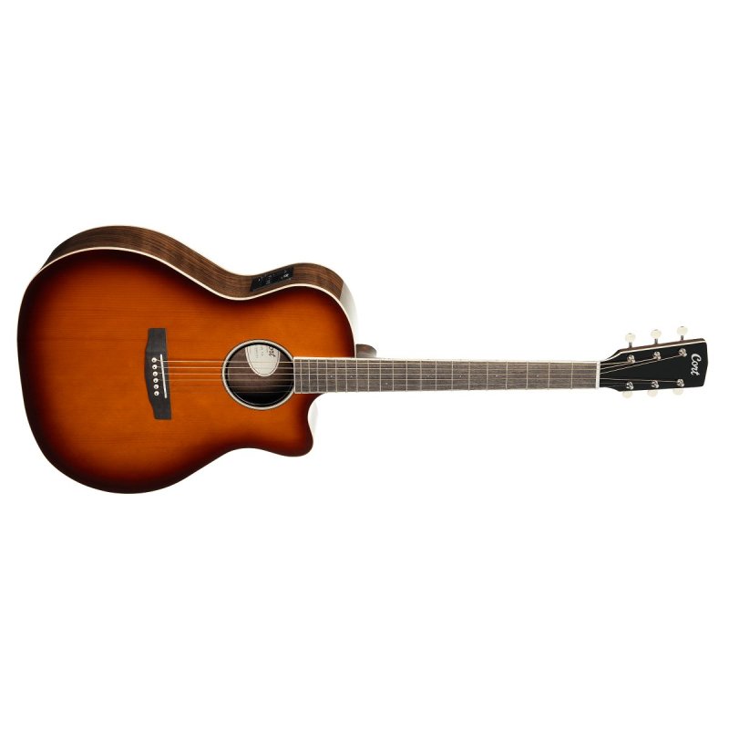 Cort - Performance Acoustic-Electric Guitar with Solid Spruce Top, Walnut Sunburst #EXOTIC-GA-WALNUT-SS