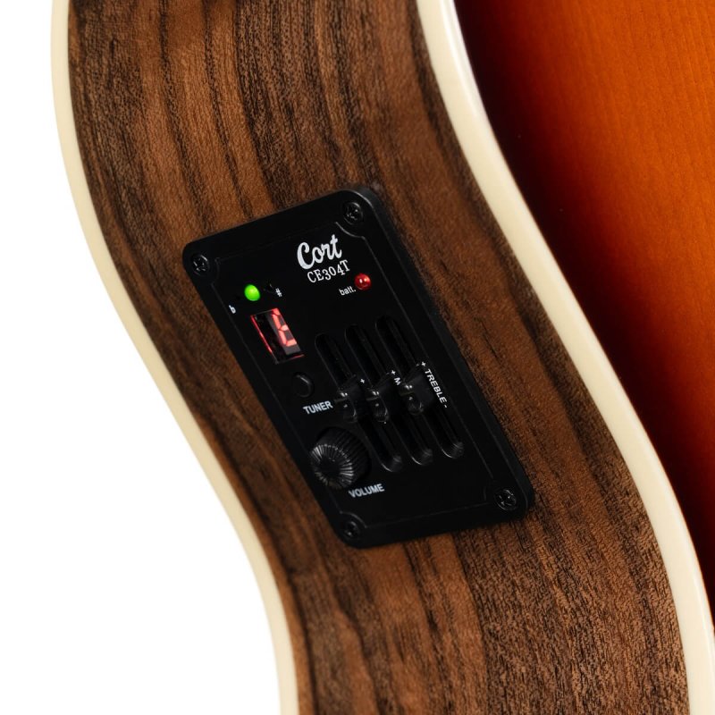 Cort - Performance Acoustic-Electric Guitar with Solid Spruce Top, Walnut Sunburst #EXOTIC-GA-WALNUT-SS