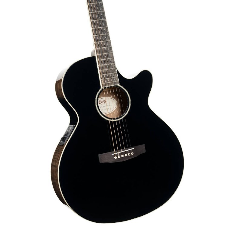 Cort - Performance Acoustic-Electric Guitar with Solid Spruce Top, Ash Black #EXOTIC-SFX-ASH-BK