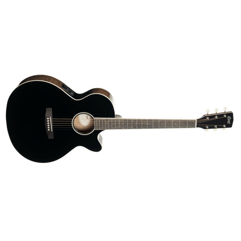 Cort - Performance Acoustic-Electric Guitar with Solid Spruce Top, Ash Black #EXOTIC-SFX-ASH-BK