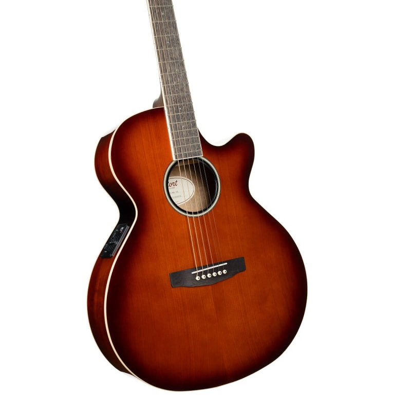 Cort - Performance Acoustic-Electric Guitar with Solid Spruce Top, Sunburst #EXOTIC-SFX-MYRTLE-SS