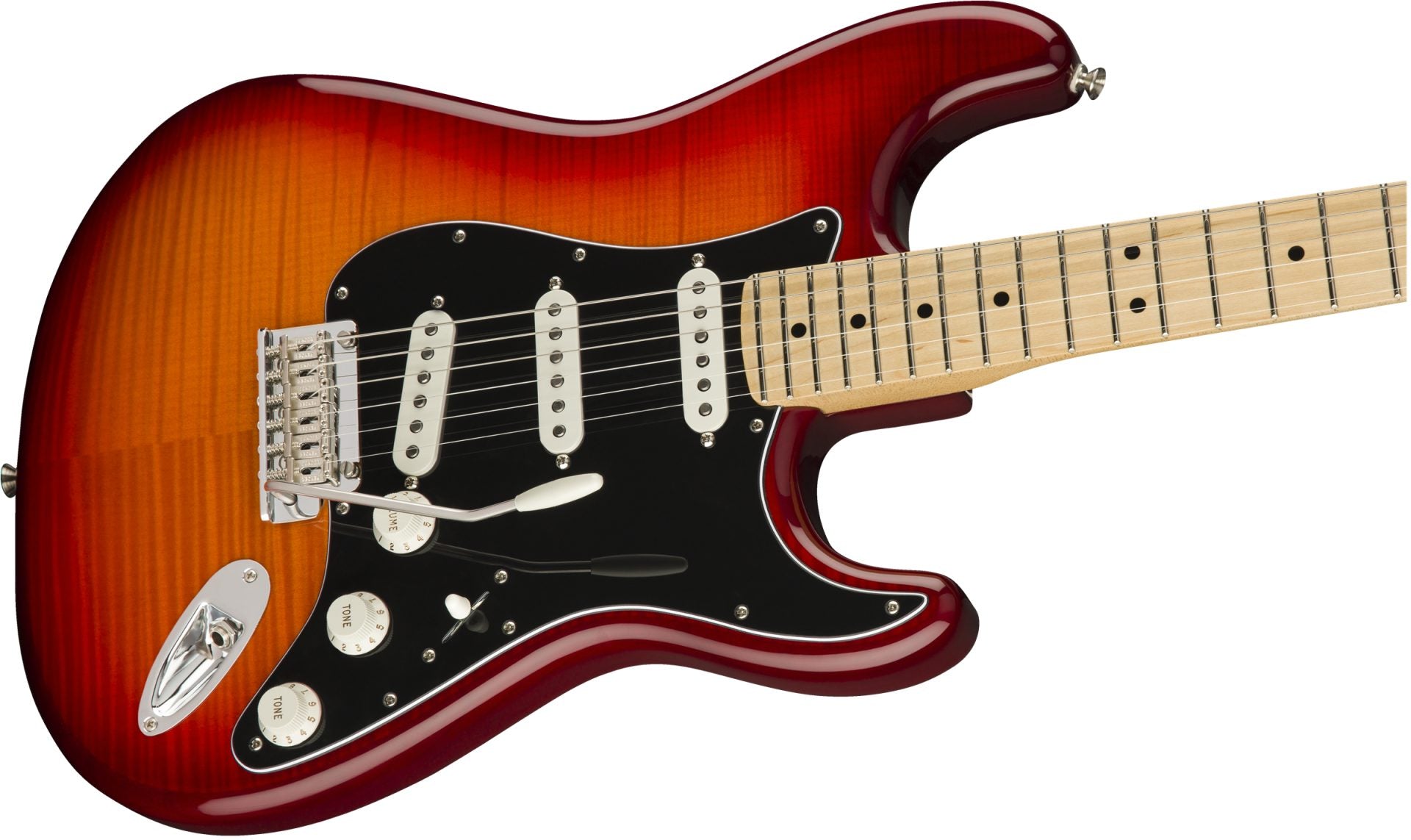 Fender Player Stratocaster® Plus Top, Maple Fingerboard, Aged Cherry Burst body