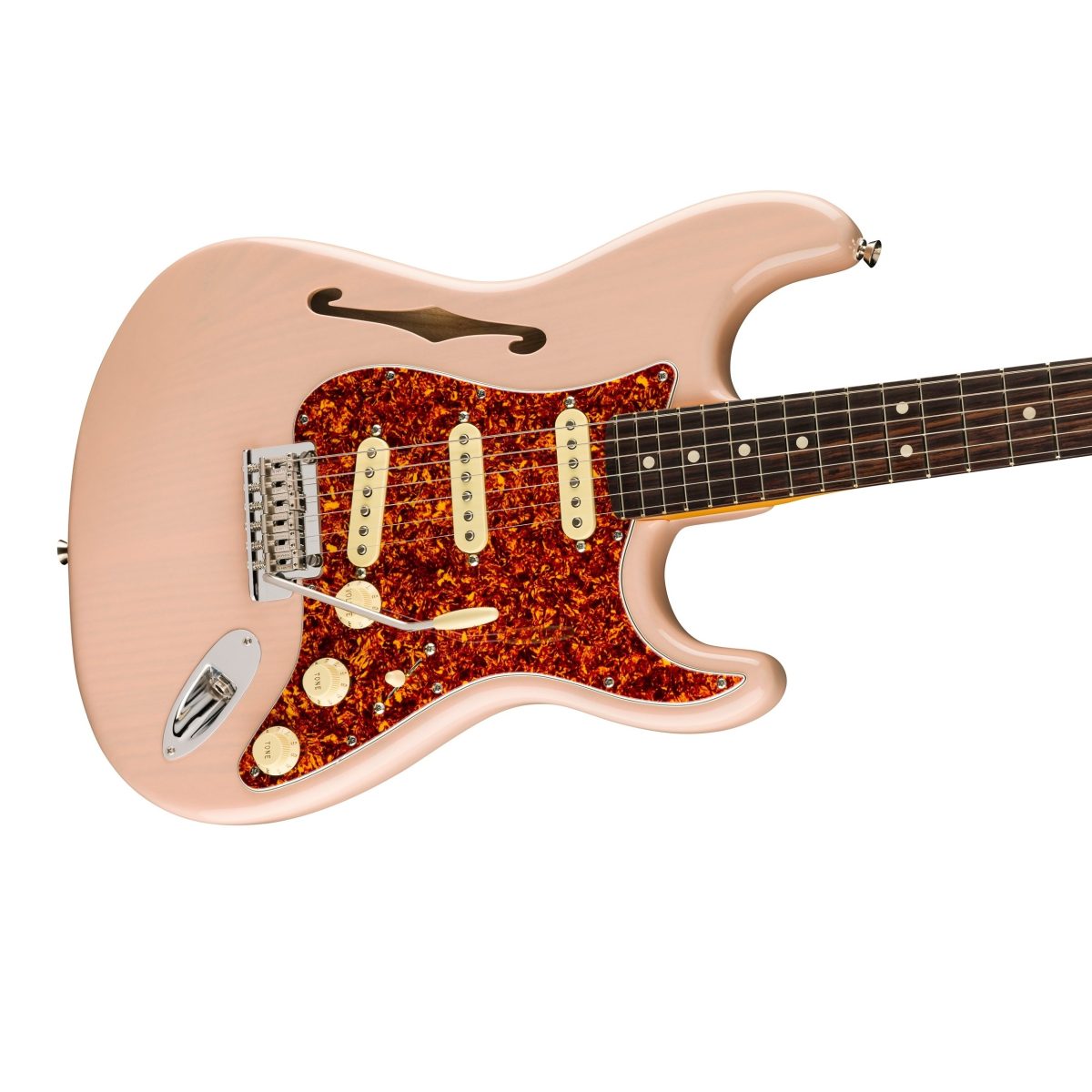Fender - Limited Edition American Professional II Stratocaster Thinline - Transparent Shell Pink #0171010760