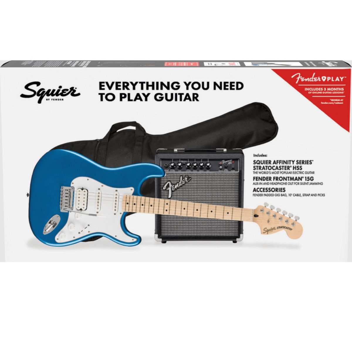 Squier PK AF STRAT HSS MN LPB 120V box