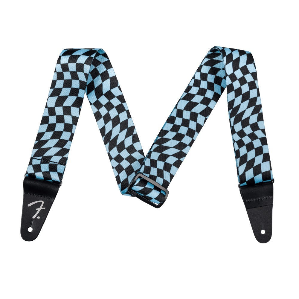 Fender - Blue Wavy Checkerboard Polyester Strap #0990637262