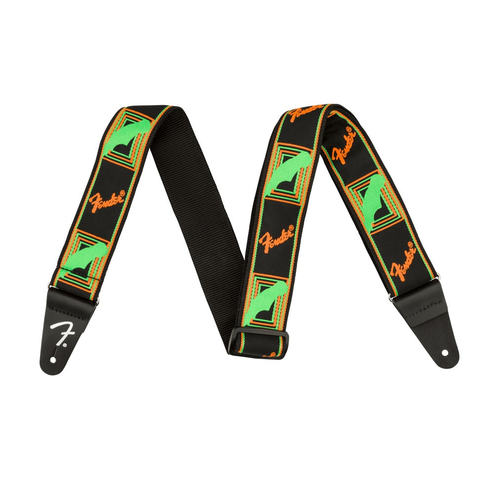Fender - Green and Orange Neon Monogrammed Strap #0990681301