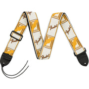 Fender - 2” Monogrammed Straps - White/Brown /Yellow - 0990683000