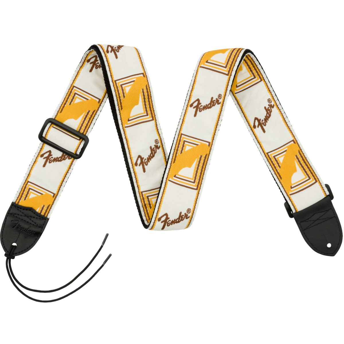 Fender - 2” Monogrammed Straps - White/Brown /Yellow - 0990683000
