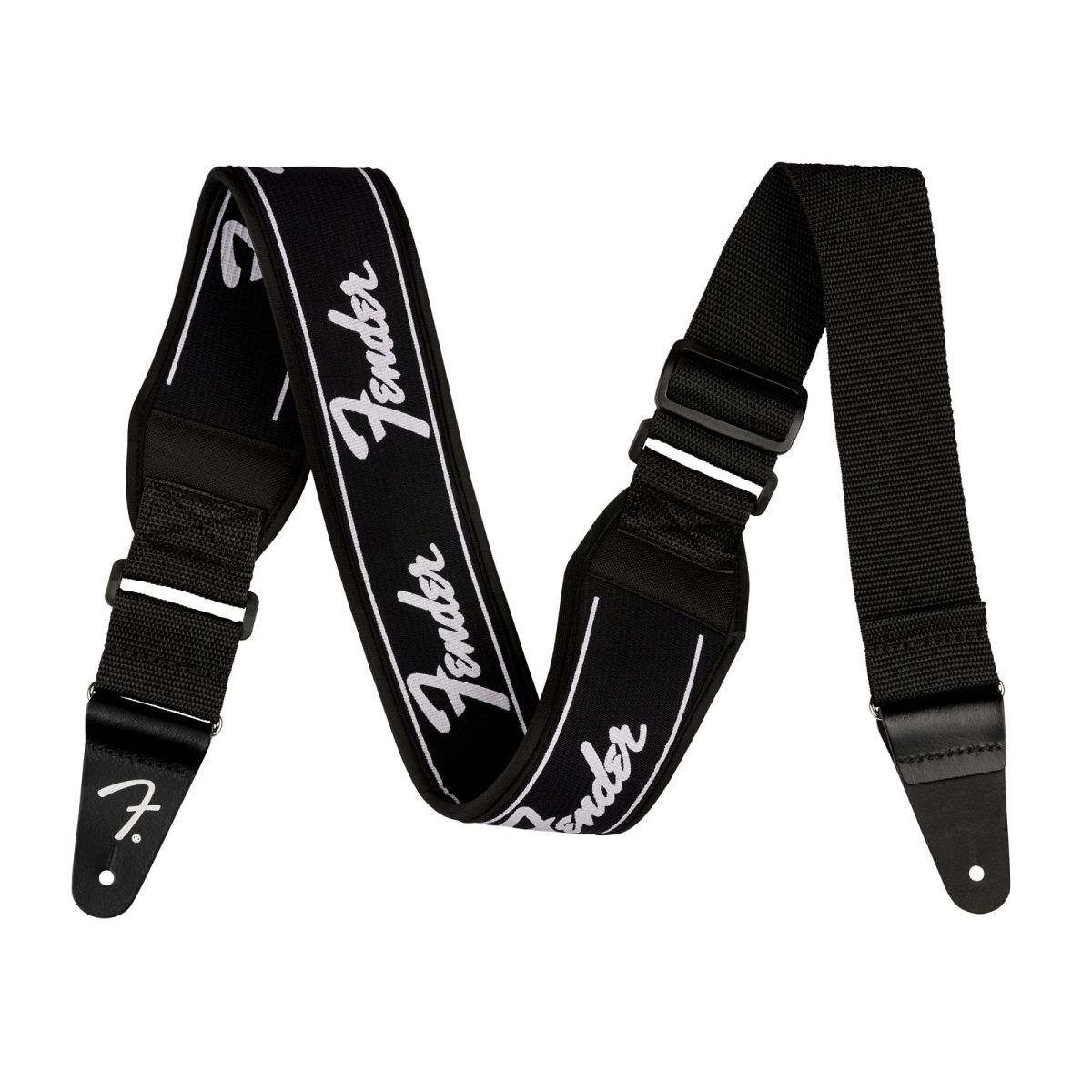 Fender - 2.5" Black Swell Neoprene Logo Strap