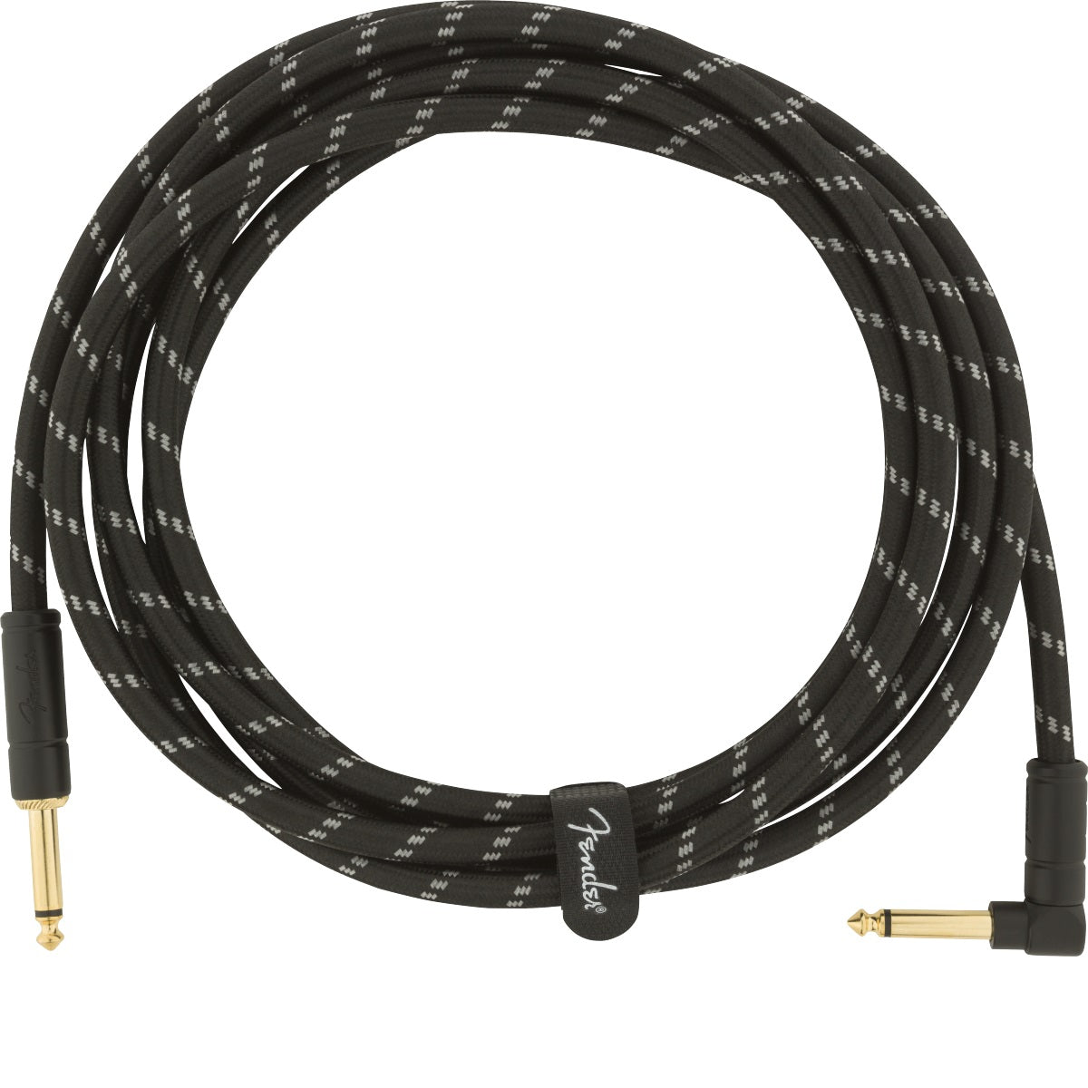 Fender - Deluxe Series Instrument Cable, Straight/Angle, 10', Black Tweed - 0990820090

