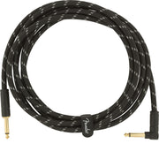Fender - Deluxe Series Instrument Cable, Straight/Angle, 10', Black Tweed - 0990820090
