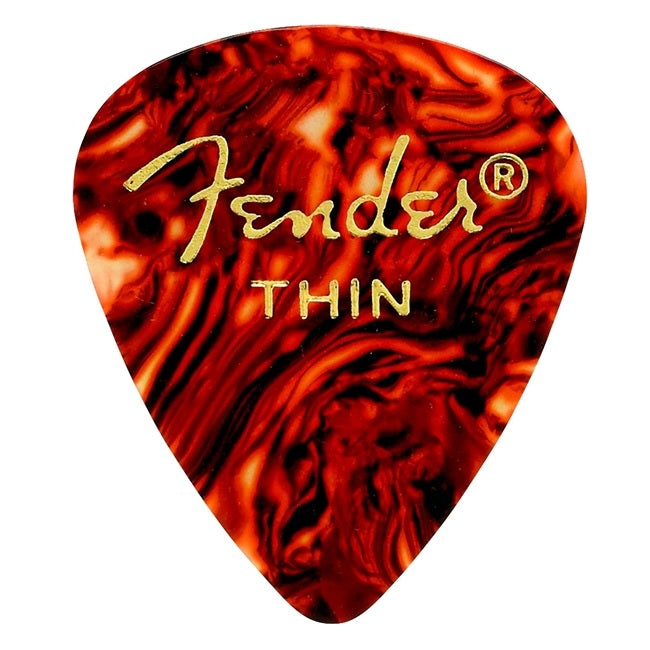 Fender - 12 Pack Thin Celluloid Tortoise Shell Picks
