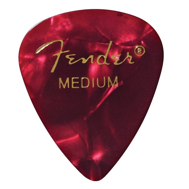 Fender – 12 Pack Medium Premium Celluloid Red Moto Picks