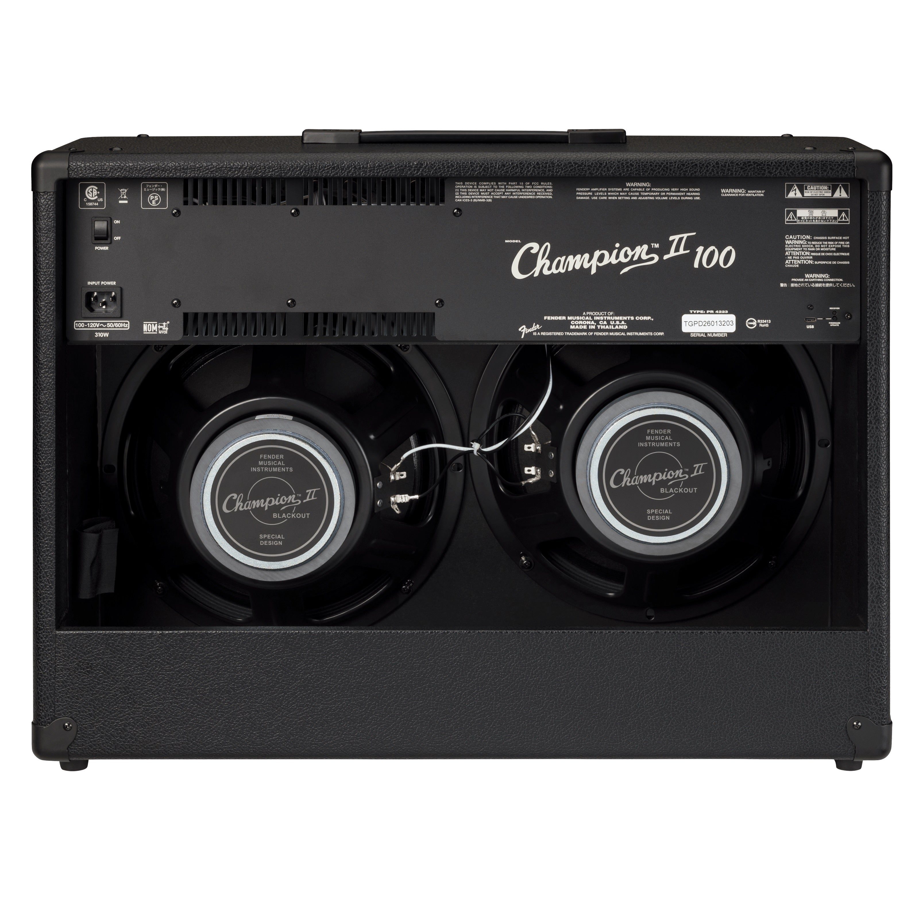 Fender - Champion II 100 Blackout 2x12 100W Guitar Combo