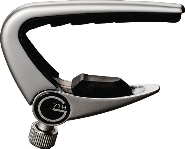 G7 - Newport Guitar Capo, 12 String, silver with compensated string pad #G7NP-12