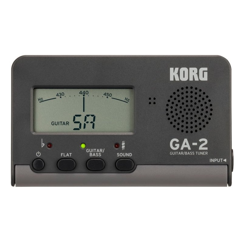 Korg - Pocket Guitar & Bass Tuner W/ Needle-style Meter, Reference Tone, 1/4" Input, & Easy-access Battery #GA2