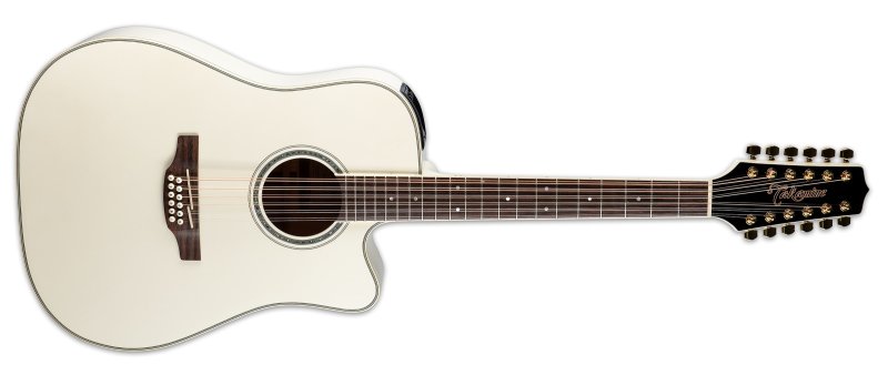 Takamine - G Series 12-String Dreadnought Acoustic / Electric Guitar With Case, Pearl White #GD37CE-12-PW