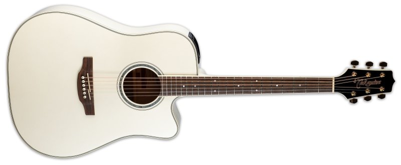 Takamine - G Series Steel String Dreadnought Acoustic / Electric Guitar, Pearl White #GD37CE-PW